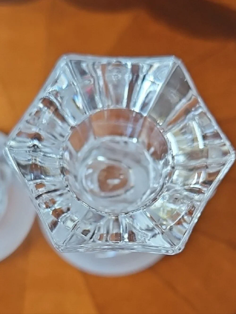 VTG PartyLite Clear Frosted 24% Lead Crystal Swan Taper Candle Holders Set of 2